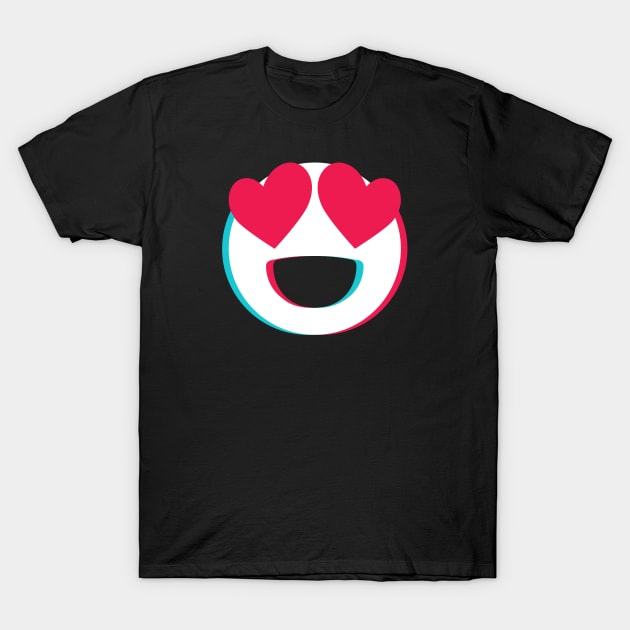 TikTok lovely eyes heart emoji smiley White T-Shirt by ThingyDilly